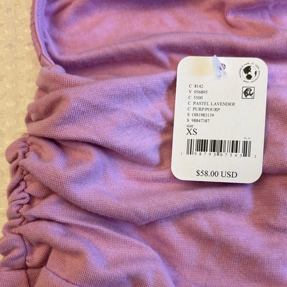 NEW! Free People XS Good Feels Lavender Cowl Neck Halter Backless Mini Dress - Picture 11 of 14